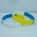 cheap segemented colors silicone bracelet with debossed logo